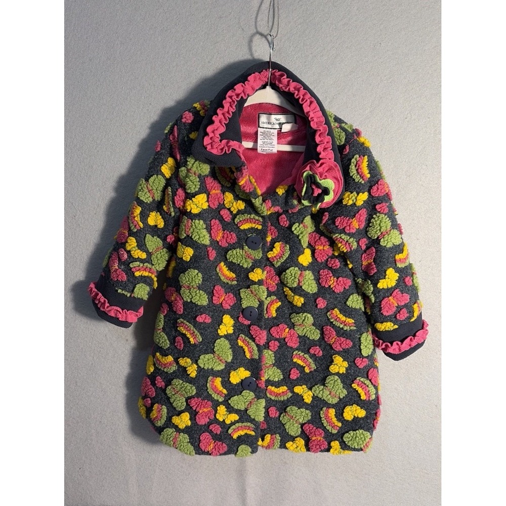 American Widgeon Girls Size 4T Small Jacket Multi Color Butterfly